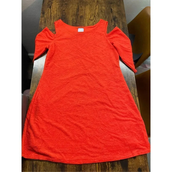 Cece Orange Textured Cold-Shoulder Sheath Dress - Picture 1 of 10